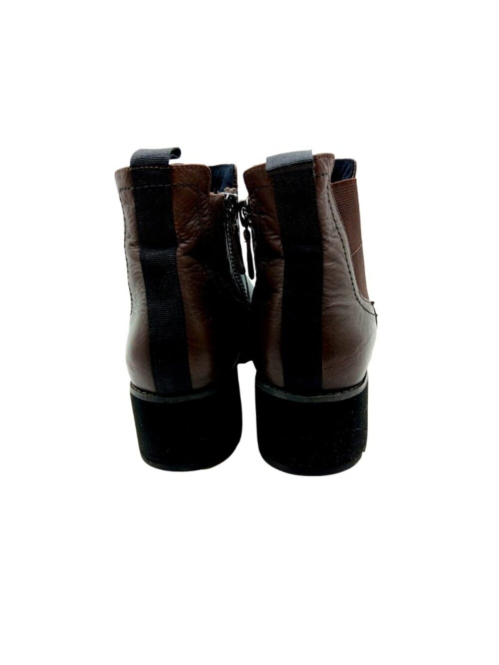 Munro Womens Brown Leather Darcy Ankle Boots Size 10 W Wide Side Elastic Heeled - Picture 11 of 14